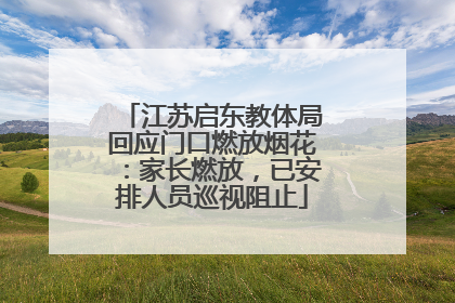 江苏启东教体局回应门口燃放烟花：家长燃放，已安排人员巡视阻止