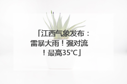江西气象发布：雷暴大雨！强对流！最高35℃