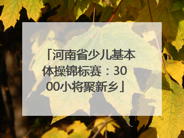 河南省少儿基本体操锦标赛：3000小将聚新乡
