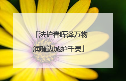 法护春晖泽万物 润毓边城护千灵