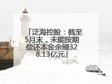 泛海控股：截至5月末，未能按期偿还本金余额328.13亿元