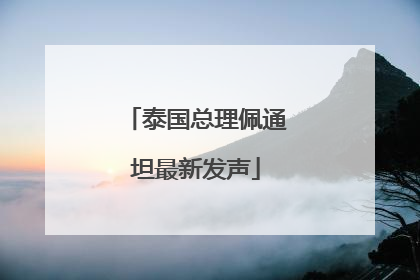 泰国总理佩通坦最新发声