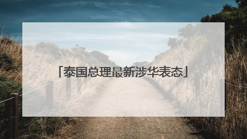 泰国总理最新涉华表态