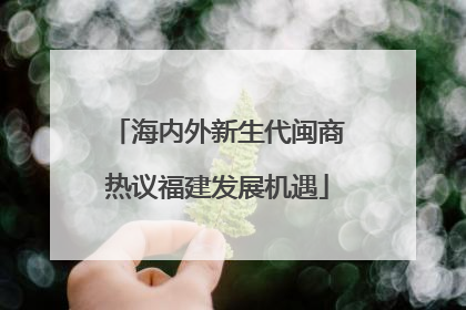 海内外新生代闽商热议福建发展机遇