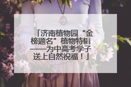 济南植物园“金榜题名”植物特辑——为中高考学子送上自然祝福！