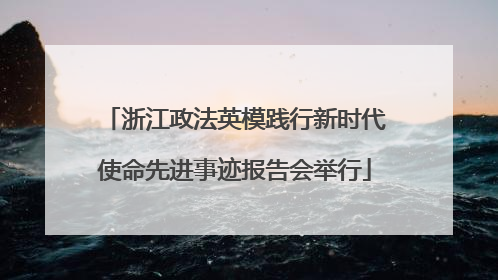 浙江政法英模践行新时代使命先进事迹报告会举行