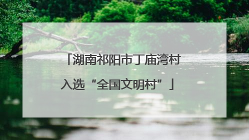 湖南祁阳市丁庙湾村入选“全国文明村”