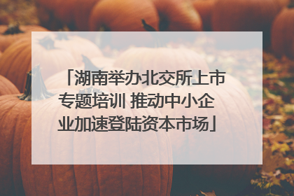 湖南举办北交所上市专题培训 推动中小企业加速登陆资本市场
