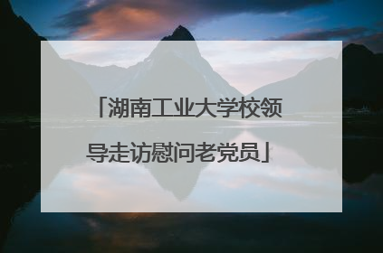 湖南工业大学校领导走访慰问老党员