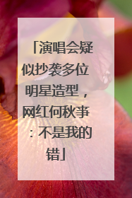 演唱会疑似抄袭多位明星造型，网红何秋亊：不是我的错