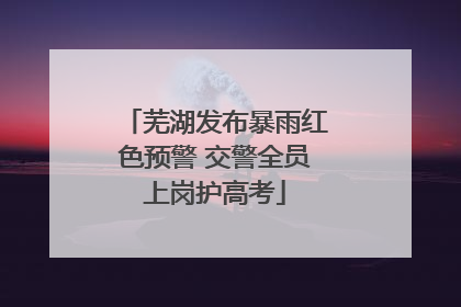 芜湖发布暴雨红色预警 交警全员上岗护高考