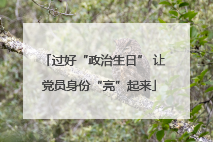 过好“政治生日” 让党员身份“亮”起来