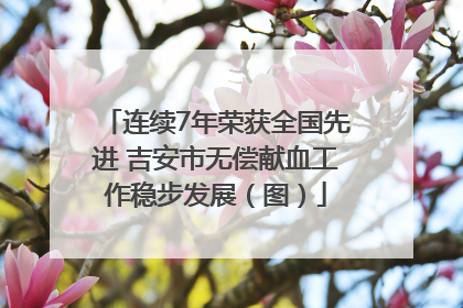 连续7年荣获全国先进 吉安市无偿献血工作稳步发展（图）