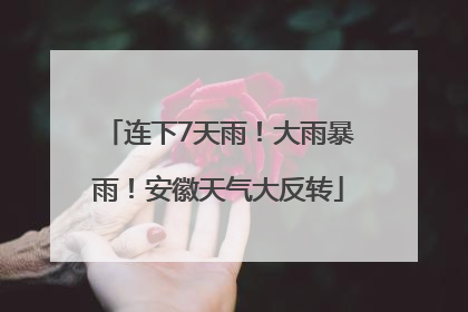 连下7天雨！大雨暴雨！安徽天气大反转