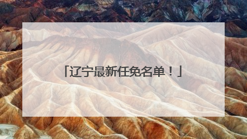 辽宁最新任免名单！