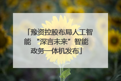 豫资控股布局人工智能 “深言未来”智能政务一体机发布