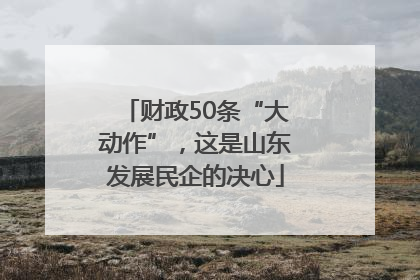 财政50条“大动作”，这是山东发展民企的决心