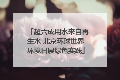 超六成用水来自再生水 北京环球世界环境日展绿色实践