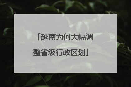 越南为何大幅调整省级行政区划