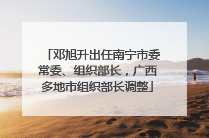 邓旭升出任南宁市委常委、组织部长，广西多地市组织部长调整