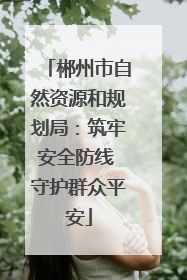郴州市自然资源和规划局：筑牢安全防线 守护群众平安