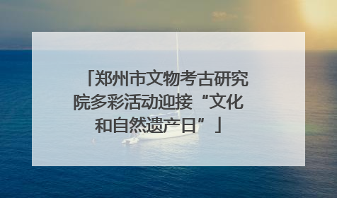 郑州市文物考古研究院多彩活动迎接“文化和自然遗产日”