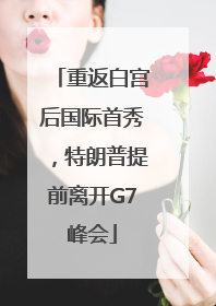 重返白宫后国际首秀，特朗普提前离开G7峰会