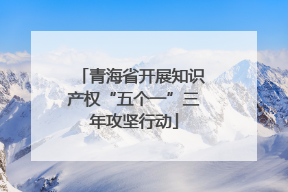 青海省开展知识产权“五个一”三年攻坚行动