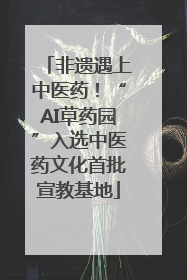 非遗遇上中医药！“AI草药园”入选中医药文化首批宣教基地