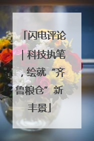 闪电评论｜科技执笔，绘就“齐鲁粮仓”新丰景