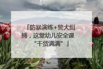 防暴演练+警犬缉捕，这堂幼儿安全课“干货满满”