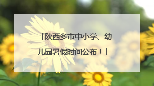 陕西多市中小学、幼儿园暑假时间公布！
