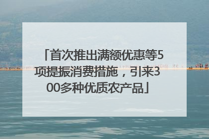 首次推出满额优惠等5项提振消费措施，引来300多种优质农产品