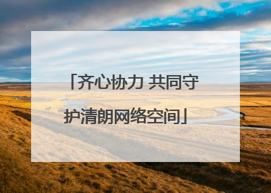 齐心协力 共同守护清朗网络空间