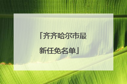 齐齐哈尔市最新任免名单