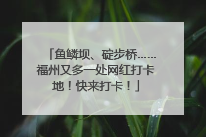 鱼鳞坝、碇步桥……福州又多一处网红打卡地！快来打卡！