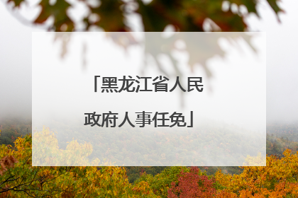 黑龙江省人民政府人事任免