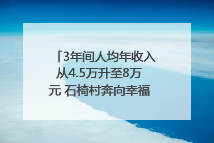 3年间人均年收入从4.5万升至8万元 石椅村奔向幸福好样子｜牵挂的村