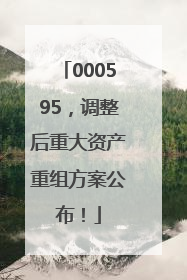 000595，调整后重大资产重组方案公布！
