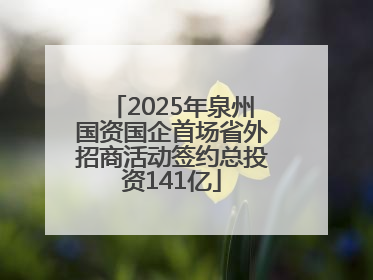 2025年泉州国资国企首场省外招商活动签约总投资141亿
