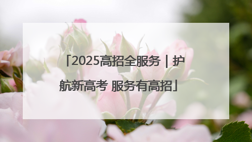 2025高招全服务｜护航新高考 服务有高招
