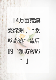 4万亩荒漠变绿洲，“戈壁奇迹”背后的“潍坊密码”