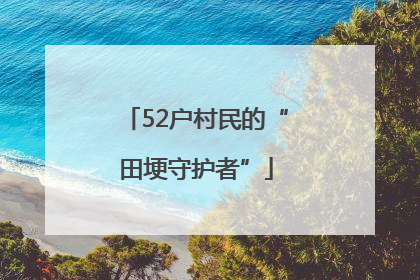 52户村民的“田埂守护者”