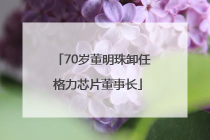 70岁董明珠卸任格力芯片董事长