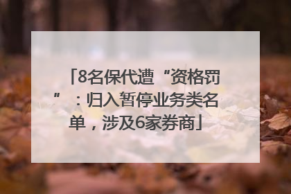 8名保代遭“资格罚”：归入暂停业务类名单，涉及6家券商